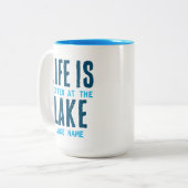 Gepersonaliseerde Lake Gift Tweekleurige Koffiemok (Voorkant links)