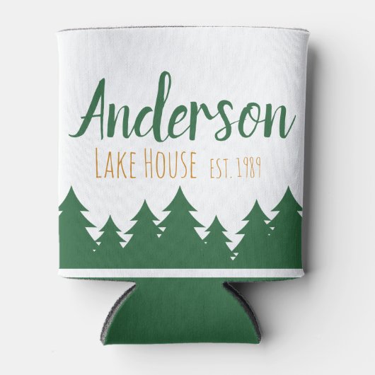 Gepersonaliseerde Lake House & Pine Trees Koelbox Blikjeskoeler (Voorkant)