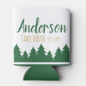 Gepersonaliseerde Lake House & Pine Trees Koelbox Blikjeskoeler (Achterkant)