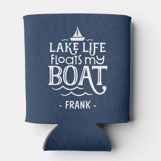 Gepersonaliseerde Lake Life drijft mijn boot Blikjeskoeler (Achterkant)