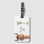 Gepersonaliseerde lama met naam bagagelabel (Voorkant (verticaal))