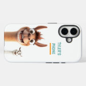 Gepersonaliseerde lama met naam Case-Mate iPhone case (Achterkant (horizontaal))