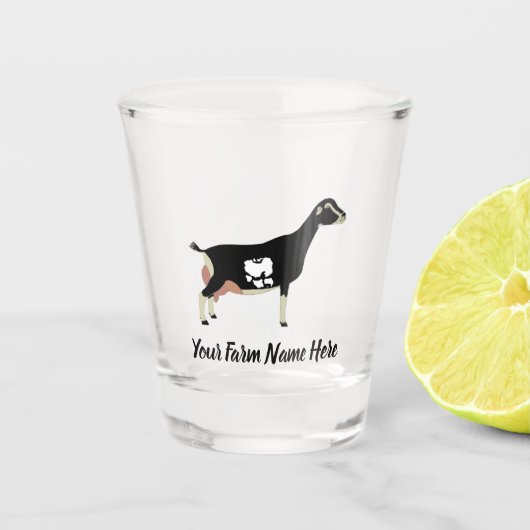 Gepersonaliseerde LaMancha Dairy Goat Shot Glas (Voorkant)