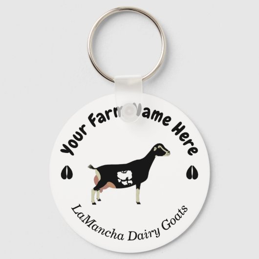 Gepersonaliseerde LaMancha Dairy Goat Sleutelhanger (Voorkant)