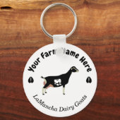 Gepersonaliseerde LaMancha Dairy Goat Sleutelhanger (Voorkant)