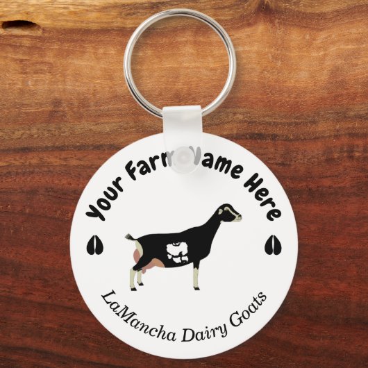 Gepersonaliseerde LaMancha Dairy Goat Sleutelhanger (Voorkant)