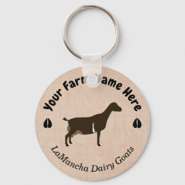Gepersonaliseerde LaMancha Dairy Goat Sleutelhanger