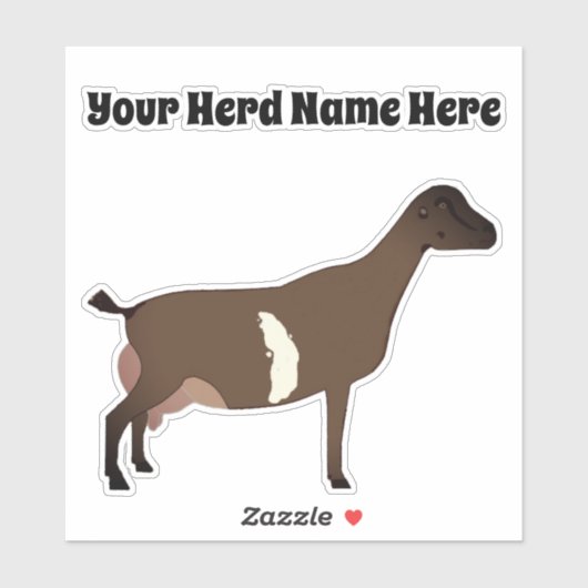 Gepersonaliseerde LaMancha Dairy Goat Sticker (Vel)