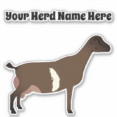 Gepersonaliseerde LaMancha Dairy Goat Sticker (Voorkant)
