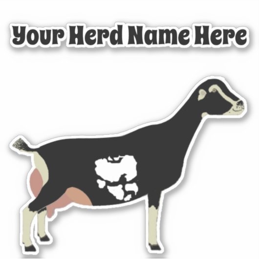 Gepersonaliseerde LaMancha Dairy Goat Sticker (Voorkant)