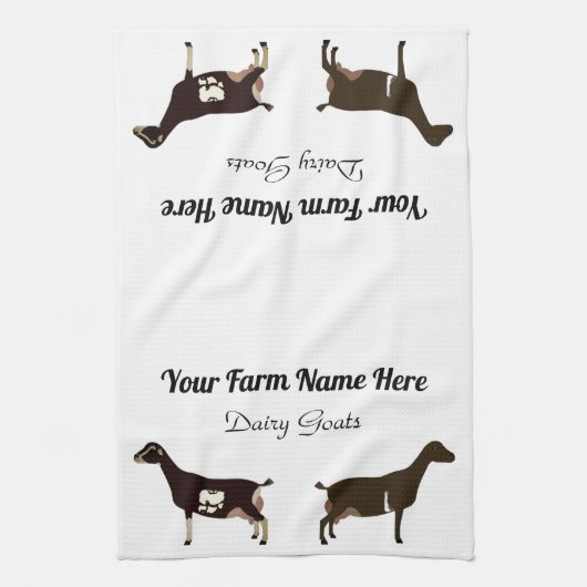 Gepersonaliseerde LaMancha Dairy Goat Theedoek (Verticaal)