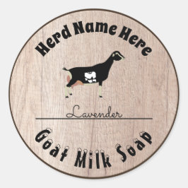 Gepersonaliseerde LaMancha geitenmelkzeep Ronde Sticker