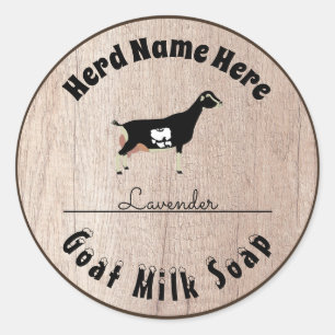 Gepersonaliseerde LaMancha geitenmelkzeep Ronde Sticker