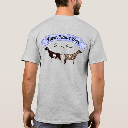 Gepersonaliseerde LaMancha & Nubian Dairy Goat T-shirt (Achterkant)