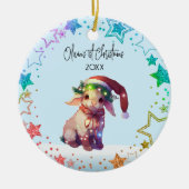 Gepersonaliseerde Lamp Baby schaap, Baby's Eerste  Keramisch Ornament (Voorkant)