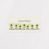 Gepersonaliseerde Land Zonnebloemen Labels n Label (Design 1)