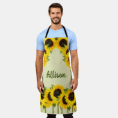 Gepersonaliseerde land zonnebloemen schort (Gedragen)