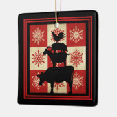 Gepersonaliseerde landbouwherdieren: Kerstmis Keramisch Ornament (Links)