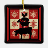 Gepersonaliseerde landbouwherdieren: Kerstmis Keramisch Ornament (Voorkant)