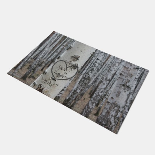 Gepersonaliseerde landelijke rustieke gesneden har deurmat (Schuin)