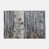 Gepersonaliseerde landelijke rustieke gesneden har deurmat (Voorkant)