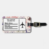 Gepersonaliseerde landenstempels Bagagelabel (Voorkant horizontaal)