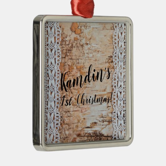 Gepersonaliseerde Landschuur Houten Kant Trim Edge Metalen Ornament (Rechts)