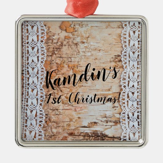 Gepersonaliseerde Landschuur Houten Kant Trim Edge Metalen Ornament (Voorkant)