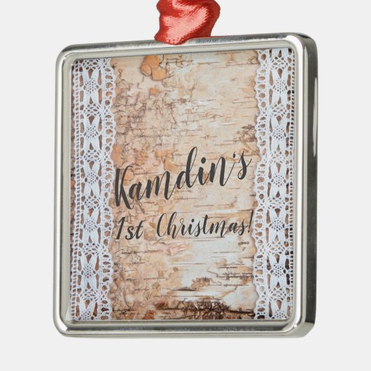 Gepersonaliseerde Landschuur Houten Kant Trim Edge Metalen Ornament (Links)