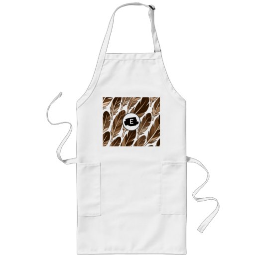 Gepersonaliseerde lange Schort - Boho Monogram Bru (Voorkant)