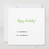 Gepersonaliseerde langgroene Football Player Birth Kaart (Achterkant)