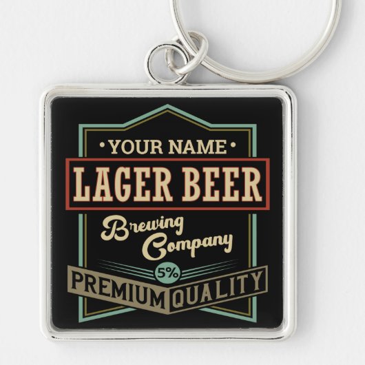 Gepersonaliseerde langwerpige brouwerij met coëxis sleutelhanger (Voorkant)