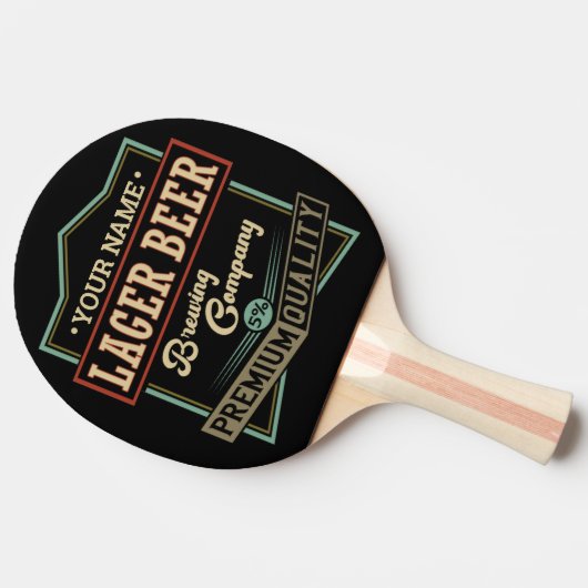 Gepersonaliseerde langwerpige brouwerij met coëxis tafeltennisbatje (Zijkant)