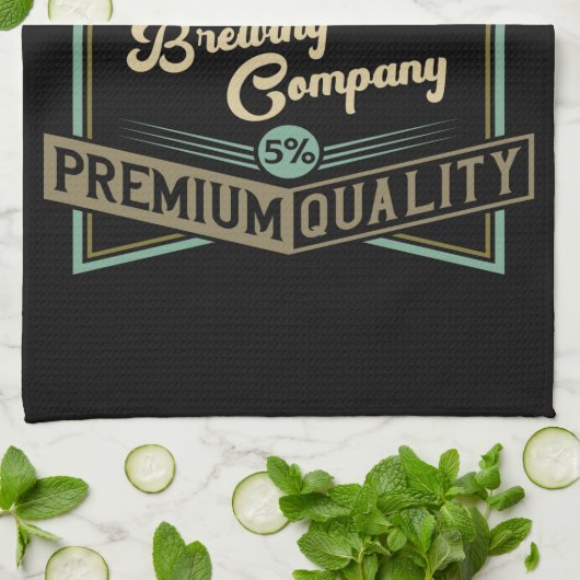 Gepersonaliseerde langwerpige brouwerij met coëxis theedoek (Gevouwen)