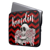 Gepersonaliseerde Laptop Caseskull Roos gothic Che Sleeve (Voorkant Links)