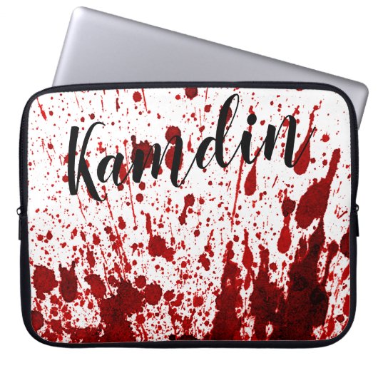Gepersonaliseerde laptop Hoesje bloedspetter vampi Sleeve (Voorkant)