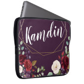 Gepersonaliseerde laptop Hoesje Plum Paarse Rozen  Laptop Sleeve (Voorkant Rechts)