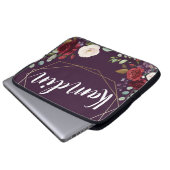 Gepersonaliseerde laptop Hoesje Plum Paarse Rozen  Laptop Sleeve (Voorkant onderkant)