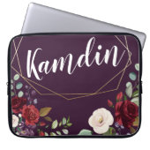 Gepersonaliseerde laptop Hoesje Plum Paarse Rozen  Laptop Sleeve (Voorkant)