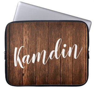 Gepersonaliseerde laptop Hoesje schuur hout land r Sleeve