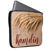 Gepersonaliseerde Laptop Hoesje Tarwe op Burlap Sa Laptop Sleeve (Voorkant Rechts)