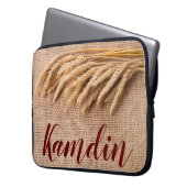 Gepersonaliseerde Laptop Hoesje Tarwe op Burlap Sa Laptop Sleeve (Voorkant Links)