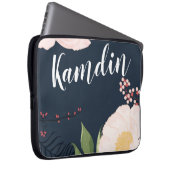 Gepersonaliseerde Laptop Hoesje Witte Bloemen op D Laptop Sleeve (Voorkant Rechts)