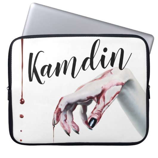 Gepersonaliseerde Laptop Hoesje zombie bloeddruppe Laptop Sleeve (Voorkant)