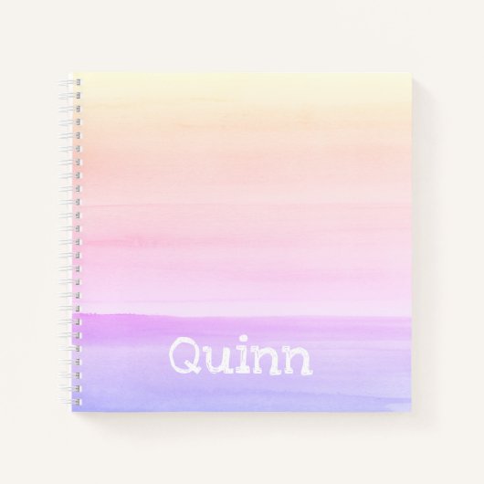 Gepersonaliseerde laptop Ombre Waterverf Notitieboek (Voorkant)