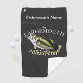 Gepersonaliseerde Largemouth Whisperer Gevist hand Golfhanddoek (Insitu)