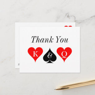 Gepersonaliseerde Las Vegas bruiloft dank u kaarte Briefkaart