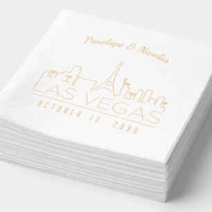 Gepersonaliseerde Las Vegas Napkins Gold Folie Servetten