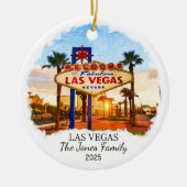 Gepersonaliseerde Las Vegas Ornament, Nevada Keramisch Ornament (Voorkant)