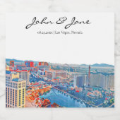 Gepersonaliseerde Las Vegas skyline mousserende wi Sparkling Wijnetiket (Enkel label)
